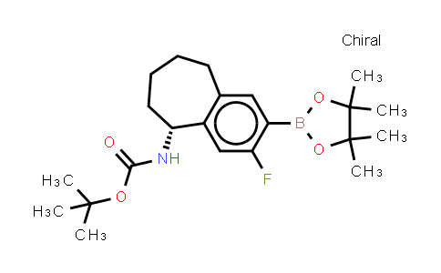 CAS No. 2388489-74-3, tert-butyl N-[(5R)-3-fluoro-2-(4,4,5,5-tetramethyl-1,3,2-dioxaborolan-2-yl)-6,7,8,9-tetrahydro-5H-benzo[7]annulen-5-yl]carbamate