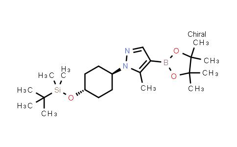CAS No. 1350324-24-1, trans-tert-butyl-dimethyl-[4-[5-methyl-4-(4,4,5,5-tetramethyl-1,3,2-dioxaborolan-2-yl)pyrazol-1-yl]cyclohexoxy]silane