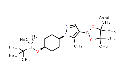 CAS No. 1350323-70-4, cis-tert-butyl-dimethyl-[4-[5-methyl-4-(4,4,5,5-tetramethyl-1,3,2-dioxaborolan-2-yl)pyrazol-1-yl]cyclohexoxy]silane