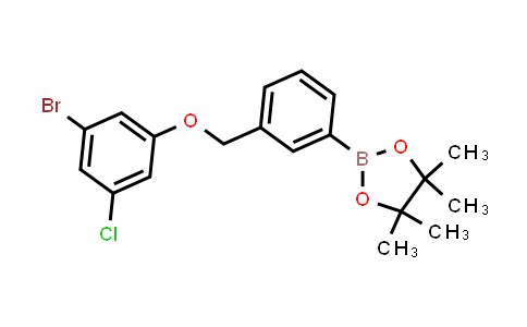 CAS No. 2246785-10-2, 2-[3-[(3-bromo-5-chloro-phenoxy)methyl]phenyl]-4,4,5,5-tetramethyl-1,3,2-dioxaborolane