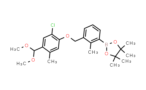CAS No. 2306053-40-5, 2-[3-[[2-chloro-4-(dimethoxymethyl)-5-methyl-phenoxy]methyl]-2-methyl-phenyl]-4,4,5,5-tetramethyl-1,3,2-dioxaborolane