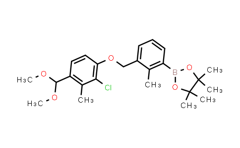 CAS No. 2306053-45-0, 2-[3-[[2-chloro-4-(dimethoxymethyl)-3-methyl-phenoxy]methyl]-2-methyl-phenyl]-4,4,5,5-tetramethyl-1,3,2-dioxaborolane