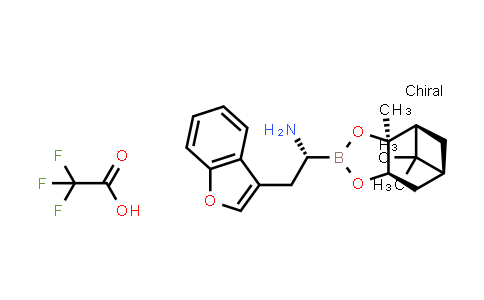 CAS No. 1444009-46-4, (1R)-2-(benzofuran-3-yl)-1-[(1S,2S,6R,8S)-2,9,9-trimethyl-3,5-dioxa-4-boratricyclo[6.1.1.0²⁶]decan-4-yl]ethanamine;2,2,2-trifluoroacetic acid