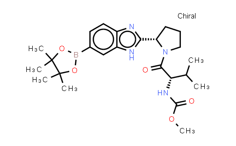 MC843790 | 1228552-50-8 | methyl N-[(1S)-2-methyl-1-[(2S)-2-[6-(4,4,5,5-tetramethyl-1,3,2-dioxaborolan-2-yl)-1H-benzimidazol-2-yl]pyrrolidine-1-carbonyl]propyl]carbamate