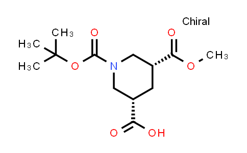 CAS No. 534572-28-6, (3S,5R)-1-[(tert-butoxy)carbonyl]-5-(methoxycarbonyl)piperidine-3-carboxylic acid