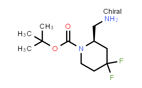 CAS No. 2639622-93-6, tert-butyl (2R)-2-(aminomethyl)-4,4-difluoro-piperidine-1-carboxylate