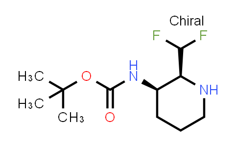 CAS No. 2734868-09-6, Carbamic acid, N-[(2R,3S)-2-(difluoromethyl)-3-piperidinyl]-, 1,1-dimethylethyl ester, rel-