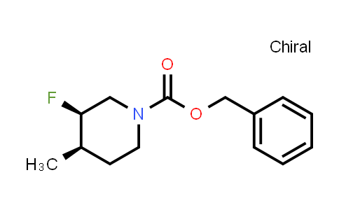 CAS No. 2679927-17-2, 1-Piperidinecarboxylic acid, 3-fluoro-4-methyl-, phenylmethyl ester, (3R,4R)-rel-
