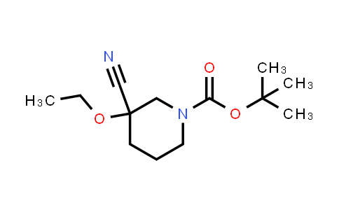 CAS No. 2113363-96-3, 1-Piperidinecarboxylic acid, 3-cyano-3-ethoxy-, 1,1-dimethylethyl ester