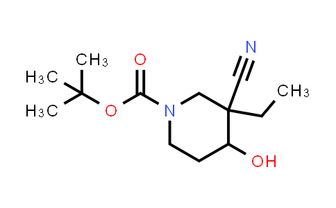 CAS No. 2117490-80-7, 1-Piperidinecarboxylic acid, 3-cyano-3-ethyl-4-hydroxy-, 1,1-dimethylethyl ester