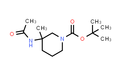 CAS No. 2241085-99-2, tert-butyl 3-acetamido-3-methylpiperidine-1-carboxylate