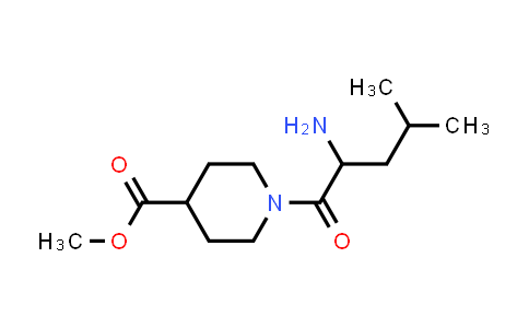 CAS No. 2984219-76-1, methyl 1-(2-amino-4-methylpentanoyl)piperidine-4-carboxylate
