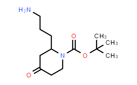 CAS No. 2355757-78-5, tert-butyl 2-(3-aminopropyl)-4-oxopiperidine-1-carboxylate