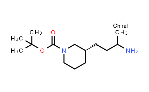 CAS No. 2351474-27-4, tert-butyl (3S)-3-(3-aminobutyl)piperidine-1-carboxylate