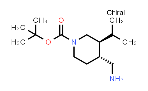 CAS No. 2940856-64-2, tert-butyl trans-4-(aminomethyl)-3-isopropyl-piperidine-1-carboxylate
