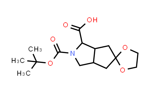 MC850777 | 1638759-49-5 | 2-[(tert-butoxy)carbonyl]-hexahydro-1H-spiro[cyclopenta[c]pyrrole-5,2'-[1,3]dioxolane]-3-carboxylic acid