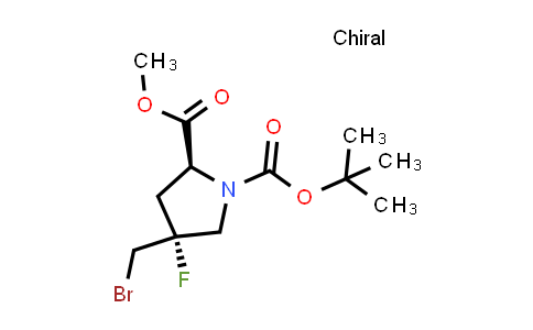 2940866-74-8 | O1-tert-butyl O2-methyl (2S,4R)-4-(bromomethyl)-4-fluoro-pyrrolidine-1,2-dicarboxylate
