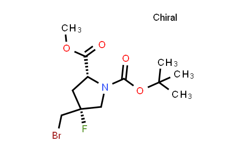 MC850890 | 2940879-91-2 | O1-tert-butyl O2-methyl (2R,4R)-4-(bromomethyl)-4-fluoro-pyrrolidine-1,2-dicarboxylate