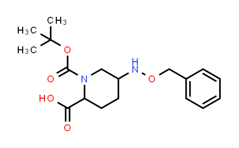 CAS No. 2383536-27-2, 5-(benzyloxyamino)-1-tert-butoxycarbonyl-piperidine-2-carboxylic acid
