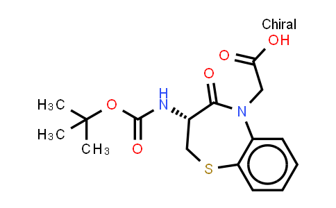 CAS No. 250349-14-5, 2-[(3R)-3-(tert-butoxycarbonylamino)-4-oxo-2,3-dihydro-1,5-benzothiazepin-5-yl]acetic acid
