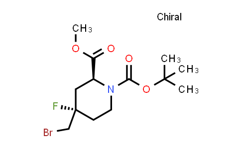 2940856-61-9 | O1-tert-butyl O2-methyl (2S,4S)-4-(bromomethyl)-4-fluoro-piperidine-1,2-dicarboxylate