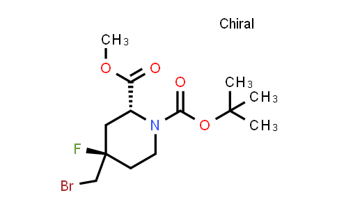 DY850982 | 2940875-91-0 | O1-tert-butyl O2-methyl (2R,4R)-4-(bromomethyl)-4-fluoro-piperidine-1,2-dicarboxylate