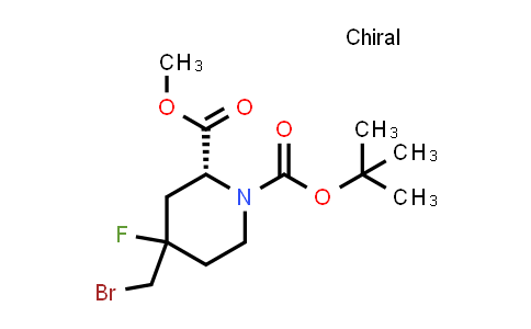 2940933-62-8 | O1-tert-butyl O2-methyl (2R)-4-(bromomethyl)-4-fluoro-piperidine-1,2-dicarboxylate