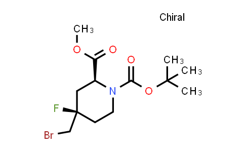 2940871-54-3 | O1-tert-butyl O2-methyl (2S,4R)-4-(bromomethyl)-4-fluoro-piperidine-1,2-dicarboxylate