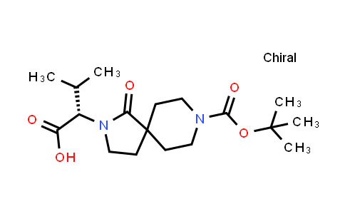 CAS No. 2641826-14-2, (2S)-2-(8-tert-butoxycarbonyl-1-oxo-2,8-diazaspiro[4.5]decan-2-yl)-3-methyl-butanoic acid