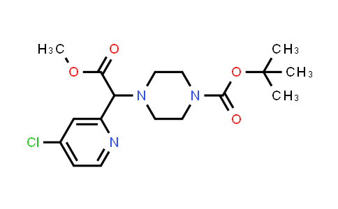 CAS No. 1266117-69-4, tert-butyl 4-[1-(4-chloro-2-pyridyl)-2-methoxy-2-oxo-ethyl]piperazine-1-carboxylate