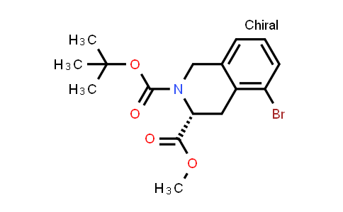 CAS No. 1638668-16-2, O2-tert-butyl O3-methyl (3R)-5-bromo-3,4-dihydro-1H-isoquinoline-2,3-dicarboxylate