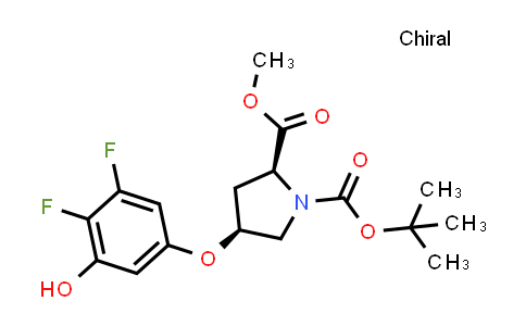 MC851053 | 2442511-27-3 | O1-tert-butyl O2-methyl (2S,4S)-4-(3,4-difluoro-5-hydroxy-phenoxy)pyrrolidine-1,2-dicarboxylate