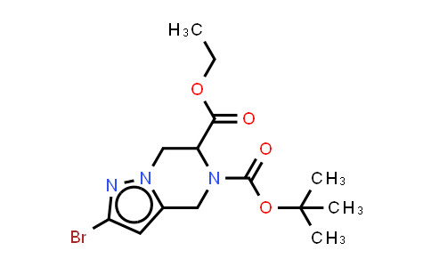 1250992-27-8 | O5-tert-butyl O6-ethyl 2-bromo-6,7-dihydro-4H-pyrazolo[1,5-a]pyrazine-5,6-dicarboxylate