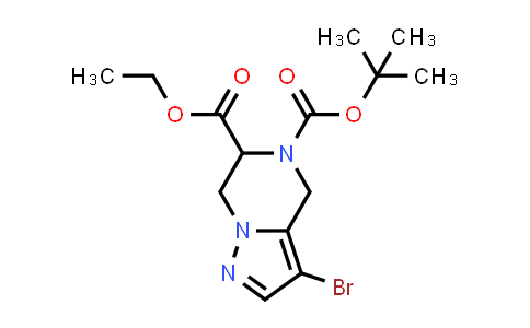 1250991-64-0 | O5-tert-butyl O6-ethyl 3-bromo-6,7-dihydro-4H-pyrazolo[1,5-a]pyrazine-5,6-dicarboxylate