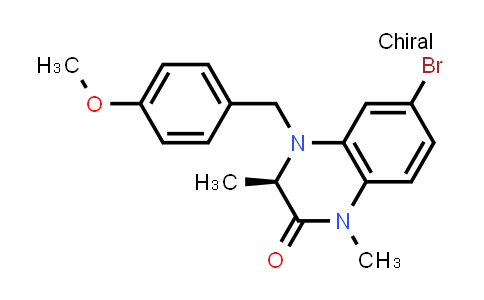 CAS No. 1615244-13-7, (3R)-6-bromo-4-[(4-methoxyphenyl)methyl]-1,3-dimethyl-3H-quinoxalin-2-one