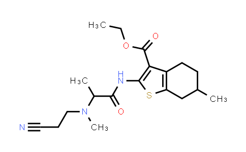 DY851070 | 1793896-43-1 | ethyl 2-[2-[2-cyanoethyl(methyl)amino]propanoylamino]-6-methyl-4,5,6,7-tetrahydrobenzothiophene-3-carboxylate