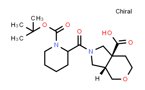 CAS No. 1825896-03-4, (3aS,7aS)-2-(1-tert-butoxycarbonylpiperidine-2-carbonyl)-1,3,3a,4,6,7-hexahydropyrano[3,4-c]pyrrole-7a-carboxylic acid