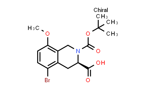 CAS No. 2922439-37-8, (3R)-5-bromo-2-tert-butoxycarbonyl-8-methoxy-3,4-dihydro-1H-isoquinoline-3-carboxylic acid
