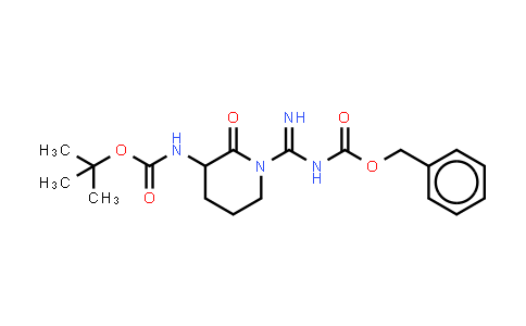 CAS No. 105880-97-5, tert-butyl N-[1-(N-benzyloxycarbonylcarbamimidoyl)-2-oxo-3-piperidyl]carbamate