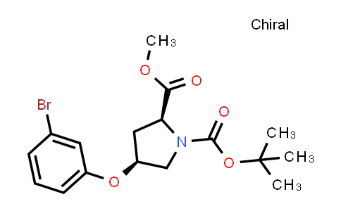 2097754-90-8 | O1-tert-butyl O2-methyl (2S,4S)-4-(3-bromophenoxy)pyrrolidine-1,2-dicarboxylate