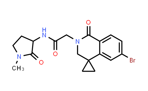 CAS No. 2771021-88-4, 2-(6-bromo-1-oxo-spiro[3H-isoquinoline-4,1'-cyclopropane]-2-yl)-N-(1-methyl-2-oxo-pyrrolidin-3-yl)acetamide