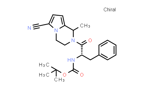CAS No. 2842135-60-6, tert-butyl N-[(1S)-1-benzyl-2-(6-cyano-1-methyl-3,4-dihydro-1H-pyrrolo[1,2-a]pyrazin-2-yl)-2-oxo-ethyl]carbamate