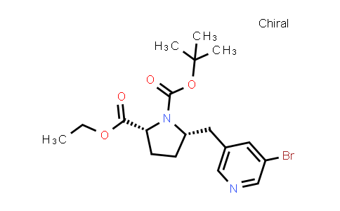 MC851171 | 2518449-15-3 | O1-tert-butyl O2-ethyl cis-5-[(5-bromo-3-pyridyl)methyl]pyrrolidine-1,2-dicarboxylate
