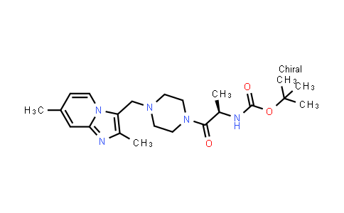 CAS No. 1646196-32-8, tert-butyl N-[(1R)-2-[4-[(2,7-dimethylimidazo[1,2-a]pyridin-3-yl)methyl]piperazin-1-yl]-1-methyl-2-oxo-ethyl]carbamate