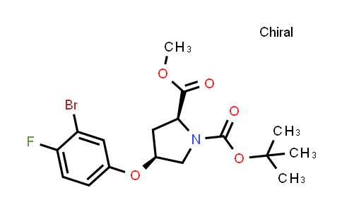 CAS No. 2442510-52-1, O1-tert-butyl O2-methyl (2S,4S)-4-(3-bromo-4-fluoro-phenoxy)pyrrolidine-1,2-dicarboxylate