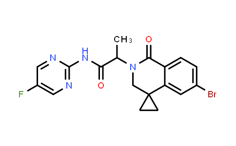 CAS No. 2771021-72-6, 2-(6-bromo-1-oxo-spiro[3H-isoquinoline-4,1'-cyclopropane]-2-yl)-N-(5-fluoropyrimidin-2-yl)propanamide