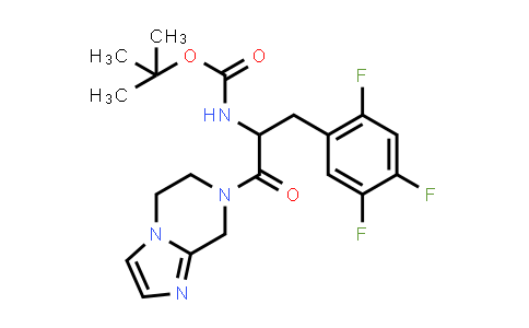 CAS No. 1367740-12-2, tert-butyl N-[2-(6,8-dihydro-5H-imidazo[1,2-a]pyrazin-7-yl)-2-oxo-1-[(2,4,5-trifluorophenyl)methyl]ethyl]carbamate