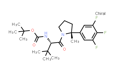 CAS No. 2756408-34-9, tert-butyl N-[(1S)-2,2-dimethyl-1-[(2R)-2-methyl-2-(3,4,5-trifluorophenyl)pyrrolidine-1-carbonyl]propyl]carbamate