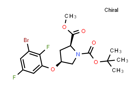 MC851219 | 2442510-68-9 | O1-tert-butyl O2-methyl (2S,4S)-4-(3-bromo-2,5-difluoro-phenoxy)pyrrolidine-1,2-dicarboxylate