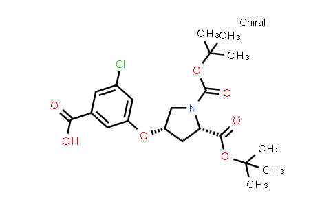 CAS No. 2442510-34-9, 3-[(3S,5S)-1,5-bis(tert-butoxycarbonyl)pyrrolidin-3-yl]oxy-5-chloro-benzoic acid